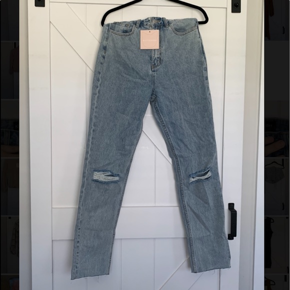 NWT Kittenish GO TO HIGH WAISTED DISTRESSED DENIM JEANS, size 28 - Picture 4 of 4